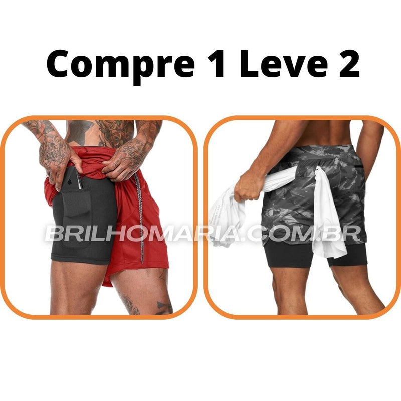 Short Profit® dupla camada COMPRE 1 LEVE 2