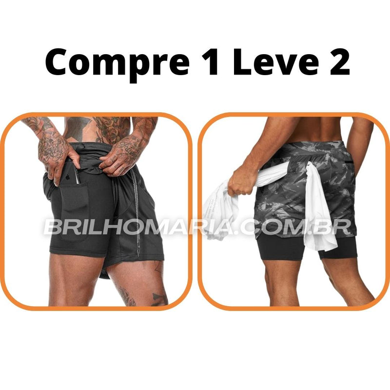 Short Profit® dupla camada COMPRE 1 LEVE 2